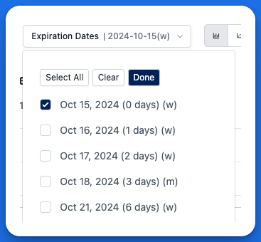 expiration dates selector