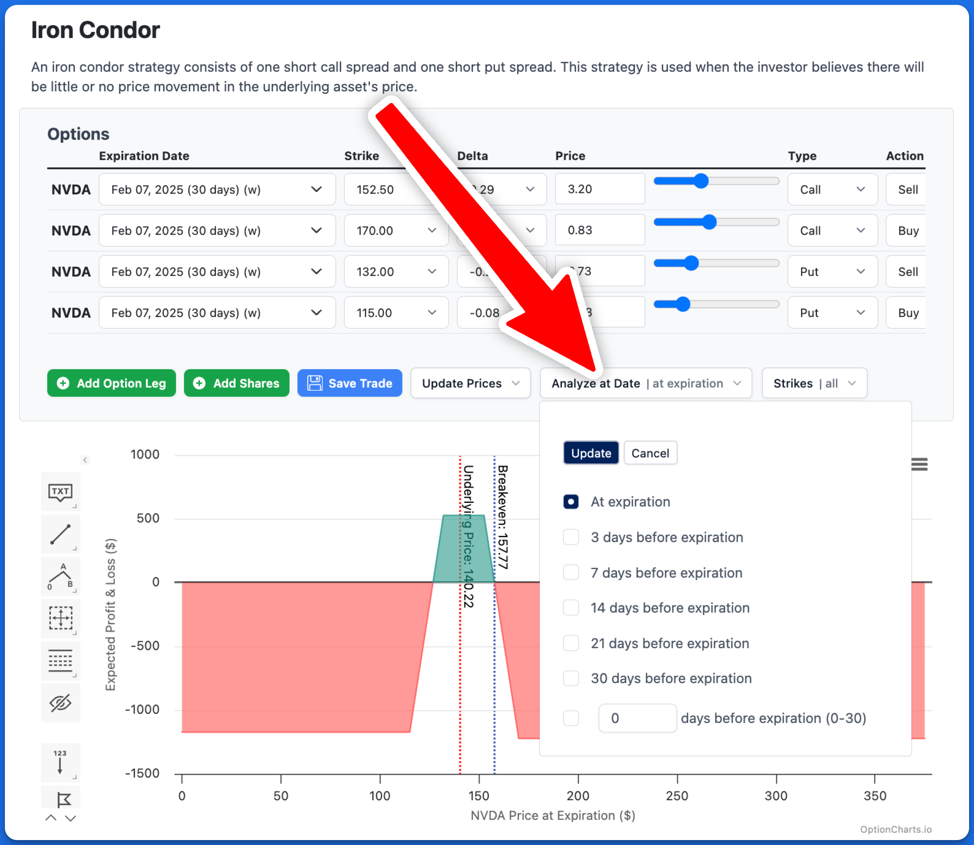 Analyze at Date Button