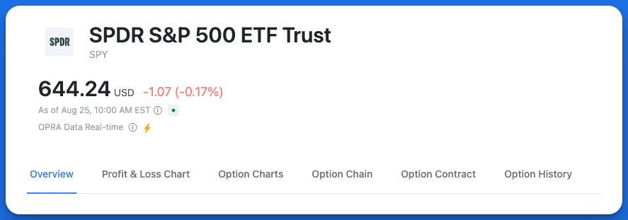 Ticker Overview layout